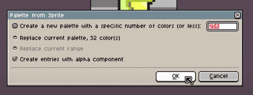 Save color palette window in Aseprite Save color palette window in Aseprite